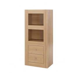 Moda 2 Tier Storage, 2 Drawers, Robust And Durable Appearence, Modern Style, Oak Wood