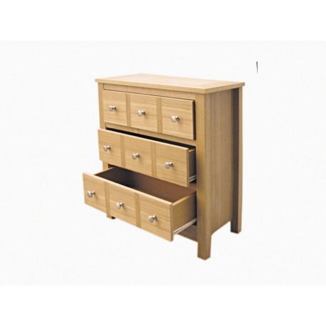 Oakridge Multi Drawer Chest, Real Ash Veneer With Oak Finish, Suits Any Style