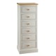 St Ives 6 Drawer Tall Chest of Draws in Dove Grey Finish with Real Ash Vaneers on Top