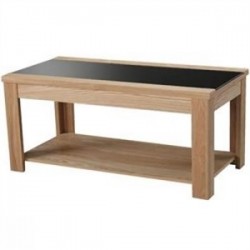 Ashleigh Coffee Table, Black Glass Centre Stip, Ash Veneers