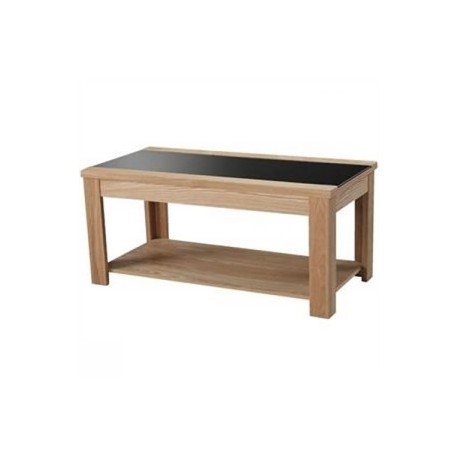 Ashleigh Coffee Table, Black Glass Centre Stip, Ash Veneers