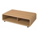 Curve Coffe Table, Distinctive Curved Corners, Oak Finish, Stylish Addition To Any Room