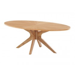 Malmo Coffee Table, Starbust Pattern, Scandinavian Style, Solid Wood, White Oak Venners