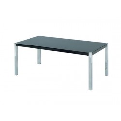 Novello Coffee Table, Chrome Legs, Modern Style, High Gloss Black