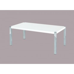 Novello Coffee Table, Chrome Legs, Modern Style, High Gloss White