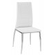 Athena Dinning Set, High Gloss White, Chrome pedestal, 2 White Faux Leather Chairs