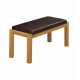 Fenton Dining Table + Bench, Brown PU Leather Seats, Effortless Look, Solid Rubberwood