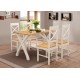 Normandy Dining Set, 4 Chairs, Clean Counrty Cottage Look, Painted White Finish