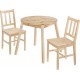 Prague Round Top Dining Set, 2 Chairs, Angled Legs, Knotty Pine Effect