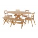 Malmo Dining Table, Starbust Pattern, Scandinavian Style, Solid Wood, White Oak Venners
