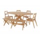 Malmo Dining Table, Starbust Pattern, Scandinavian Style, Solid Wood, White Oak Venners