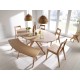 Malmo Dining Table, Starbust Pattern, Scandinavian Style, Solid Wood, White Oak Venners