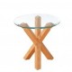 Oporto End/Lamp Table, Clear Bevelled Glass Top, Solid Oak Legs