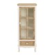 Juliette Display Unit, Glass Door, 1 Drawer, Vintage Shabby Chic Style, Solid Pine And MDF, Painted Finish