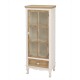 Juliette Display Unit, Glass Door, 1 Drawer, Vintage Shabby Chic Style, Solid Pine And MDF, Painted Finish