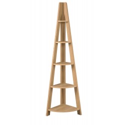 Tiva Corner Ladder Shelving Unit in Oak Finish