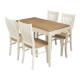 Juliette Dining Table, Shabby Chic Style, MDF And Pine Wood, Painted Finish