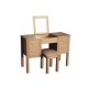 Oakridge Dressing Table & Stool, Includes Folding Mirror, Ash Veneer, Oak Finish