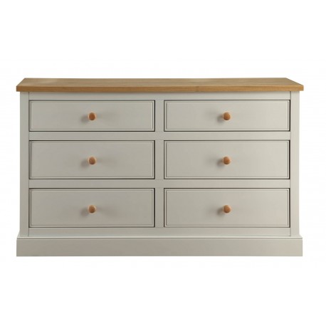 St Ives 2 Draw Dressing Table in Dove Grey Finish with Real Ash Vaneers on Top