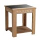 Ashleigh End Table, Black Glass Centre Stip, Ash Veneers