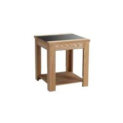 Ashleigh End Table, Black Glass Centre Stip, Ash Veneers