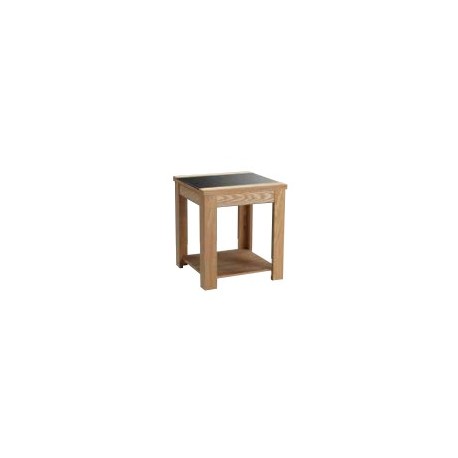 Ashleigh End Table, Black Glass Centre Stip, Ash Veneers