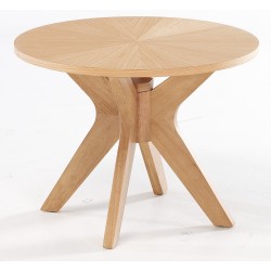 Malmo End/Lamp Table, High End Appeal, Solid Wood, White Oak Veneers