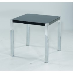 Novello End Table, Chrome Legs, Modern Style, High Gloss Black