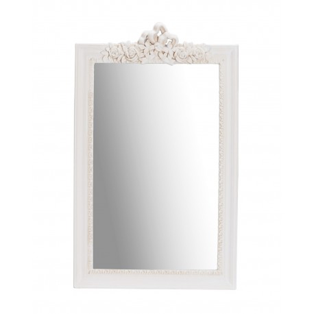 Juliette Wall Mirror, Cream, Vintage Look, Pine Wood