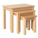 Oakridge Nest Of 3 Tables, Real Ash Veneer With Oak Finish, Suits Any Style