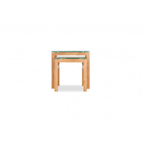 Tribeca Solid Oak Range Nest of 2 Tables with some Vaneers