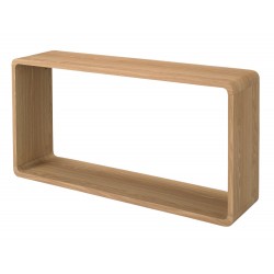 Curve Wall Shelf, Oak Finish, Smoothed Curved Corners