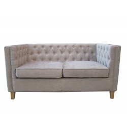 York Chenille Style Mink Fabric 2 Seater Sofa