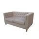 York Chenille Style Mink Fabric 2 Seater Sofa