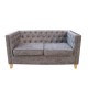 York Chenille Style Grey Fabric 2 Seater Sofa