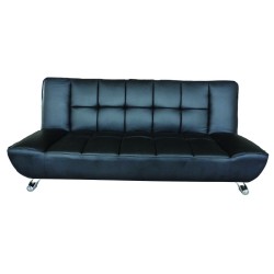 Vogue Contemporary Sofa Bed in Black Faux Leather