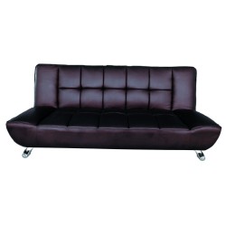 Vogue Contemporary Sofa Bed in Brown Faux Leather