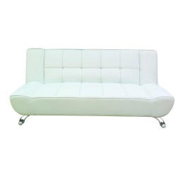 Vogue Contemporary Sofa Bed in White Faux Leather