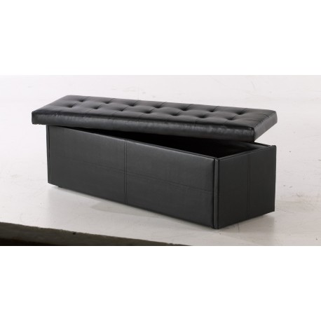 Amalfi Ottoman, Storage Box, Toy Box, Blanket Box Black Faux Leather