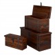 Darjeeling Set Of 3 Storage Trunks, SolidSheesham Wood