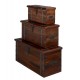 Darjeeling Set Of 3 Storage Trunks, SolidSheesham Wood