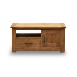 Boden TV Unit, 1 Drawer + 1 Door, Solid pine, Rustic Finish