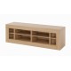 Moda TV/Media Unit, 4 Storage Spaces, Modern Style, L Shaped Joints, Oak Wood