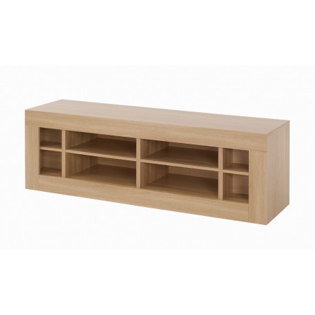 Moda TV/Media Unit, 4 Storage Spaces, Modern Style, L Shaped Joints, Oak Wood