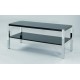 Novello TV Unit/Stand, Chrome Legs, Modern Style, High Gloss Black