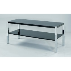 Novello TV Unit/Stand, Chrome Legs, Modern Style, High Gloss Black