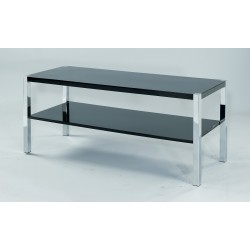 Novello TV Unit/Stand, Chrome Legs, Modern Style, High Gloss Black