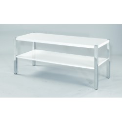 Novello TV Unit/Stand, Chrome Legs, Modern Style, High Gloss White