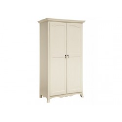 Chantilly 2 Door Wardrobe, Internal Shelf, Attractive Antique White, High-End Look