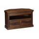 Darjeeling Corner Tv Unit/Stand, 2 Drawers + Shelf, Classic Colonial Look, Sheersham Wood